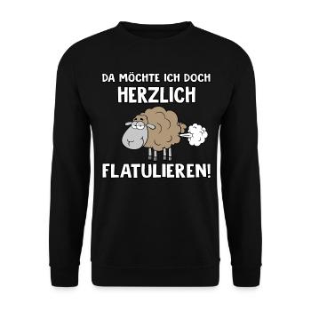 Herzlich flatulieren - Unisex Pullover - Schwarz - Vorne - Alina (178cm) & Michal (187cm)