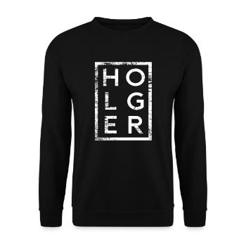 Holger Minimalismus - Unisex Pullover - Schwarz - Vorne - Alina (178cm) & Michal (187cm)