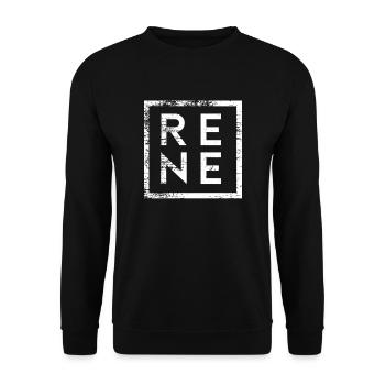 Rene Minimalismus - Unisex Pullover - Schwarz - Vorne - Alina (178cm) & Michal (187cm)