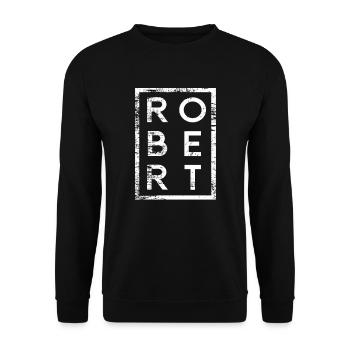 Robert Minimalismus - Unisex Pullover - Schwarz - Vorne - Alina (178cm) & Michal (187cm)