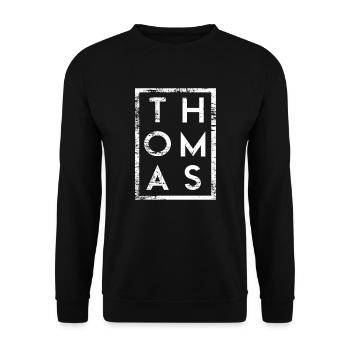 Thomas Minimalismus - Unisex Pullover - Schwarz - Vorne - Alina (178cm) & Michal (187cm)