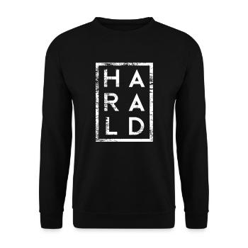 Harald Minimalismus - Unisex Pullover - Schwarz - Vorne - Alina (178cm) & Michal (187cm)