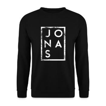 Jonas Minimalismus - Unisex Pullover - Schwarz - Vorne - Alina (178cm) & Michal (187cm)