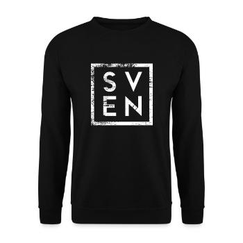 Sven Minimalismus - Unisex Pullover - Schwarz - Vorne - Alina (178cm) & Michal (187cm)