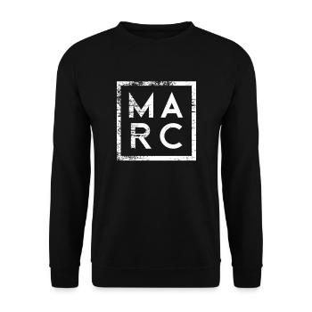 Marc Minimalismus - Unisex Pullover - Schwarz - Vorne - Alina (178cm) & Michal (187cm)