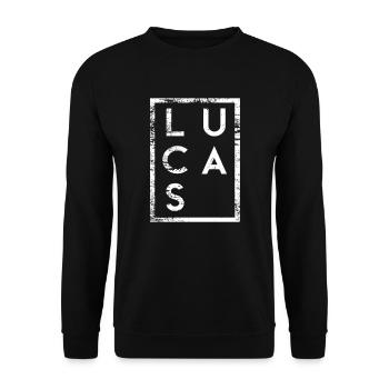 Lucas Minimalismus - Unisex Pullover - Schwarz - Vorne - Alina (178cm) & Michal (187cm)