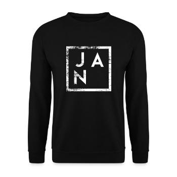Jan Minimalismus - Unisex Pullover - Schwarz - Vorne - Alina (178cm) & Michal (187cm)
