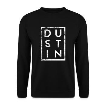 Dustin Minimalismus - Unisex Pullover - Schwarz - Vorne - Alina (178cm) & Michal (187cm)