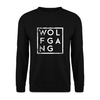 Wolfgang Minimalismus - Unisex Pullover - Schwarz - Vorne - Alina (178cm) & Michal (187cm)