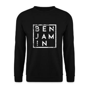 Benjamin Minimalismus - Unisex Pullover - Schwarz - Vorne - Alina (178cm) & Michal (187cm)