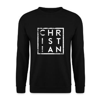 Christian Minimalismus - Unisex Pullover - Schwarz - Vorne - Alina (178cm) & Michal (187cm)