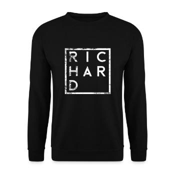 Richard Minimalismus - Unisex Pullover - Schwarz - Vorne - Alina (178cm) & Michal (187cm)
