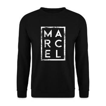 Marcel Minimalisme - Sweat-shirt Unisexe - noir - Devant - Alina (178cm) & Michal (187cm)