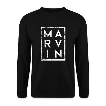 Marvin Minimalism - Unisex Sweatshirt - black - Front - Alina (178cm) & Michal (187cm)