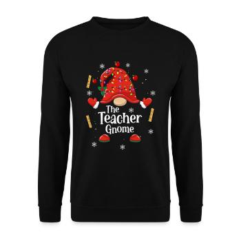 Le Gnome Enseignant - Drôle de Gnome Professeur - Sweat-shirt Unisexe - noir - Devant - Alina (178cm) & Michal (187cm)