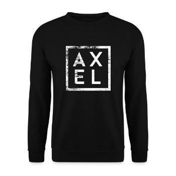 Axel Minimalismus - Unisex Pullover - Schwarz - Vorne - Alina (178cm) & Michal (187cm)