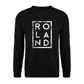 Roland Minimalismus - Unisex Pullover - Schwarz - Vorne - Alina (178cm) & Michal (187cm)