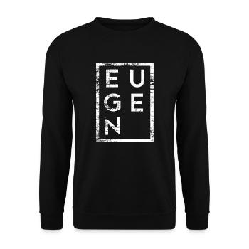 Eugen Minimalismus - Unisex Pullover - Schwarz - Vorne - Alina (178cm) & Michal (187cm)