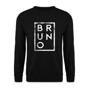 Bruno Minimalismus - Unisex Pullover - Schwarz - Vorne - Alina (178cm) & Michal (187cm)