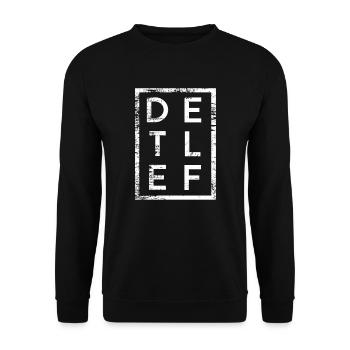 Detlef Minimalismus - Unisex Pullover - Schwarz - Vorne - Alina (178cm) & Michal (187cm)