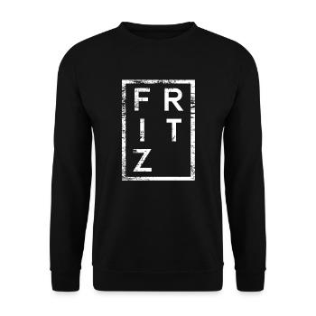 Fritz Minimalismus - Unisex Pullover - Schwarz - Vorne - Alina (178cm) & Michal (187cm)