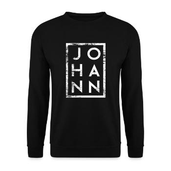 Johann Minimalismus - Unisex Pullover - Schwarz - Vorne - Alina (178cm) & Michal (187cm)