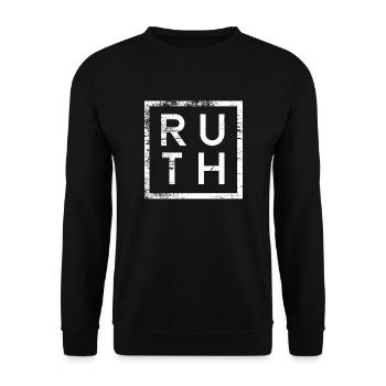 Ruth Minimalismus - Unisex Pullover - Schwarz - Vorne - Alina (178cm) & Michal (187cm)