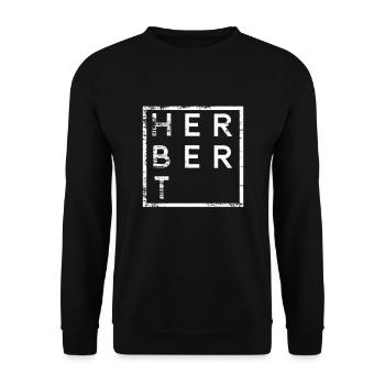 Herbert Minimalismus - Unisex Pullover - Schwarz - Vorne - Alina (178cm) & Michal (187cm)