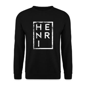 Henri Minimalism - Unisex Sweatshirt - black - Front - Alina (178cm) & Michal (187cm)