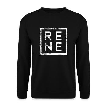 Rene Minimalismus - Unisex Pullover - Schwarz - Vorne - Alina (178cm) & Michal (187cm)