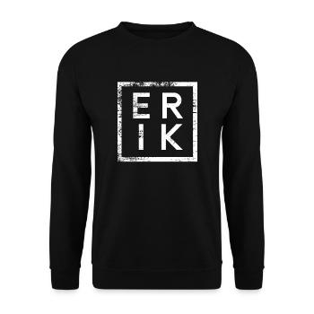 Erik Minimalismus - Unisex Pullover - Schwarz - Vorne - Alina (178cm) & Michal (187cm)