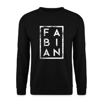Fabian Minimalismus - Unisex Pullover - Schwarz - Vorne - Alina (178cm) & Michal (187cm)