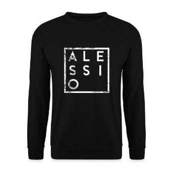 Alessio Minimalismus - Unisex Pullover - Schwarz - Vorne - Alina (178cm) & Michal (187cm)