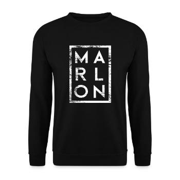 Marlon Minimalism - Unisex Sweatshirt - black - Front - Alina (178cm) & Michal (187cm)