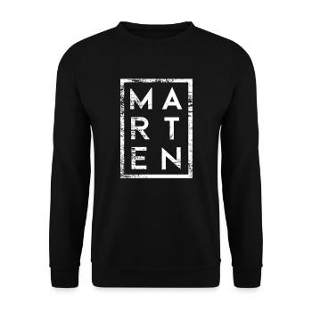 Marten Minimalismus - Unisex Pullover - Schwarz - Vorne - Alina (178cm) & Michal (187cm)