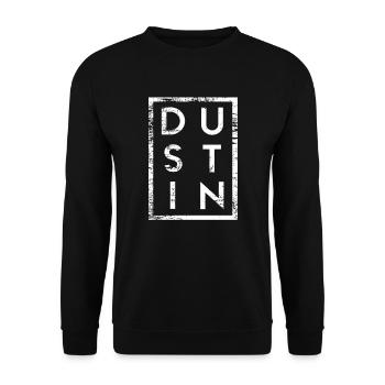Dustin Minimalismus - Unisex Pullover - Schwarz - Vorne - Alina (178cm) & Michal (187cm)