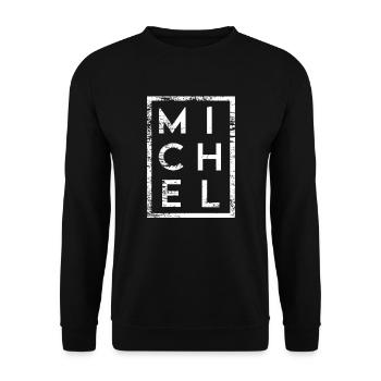 Michel Minimalismus - Unisex Pullover - Schwarz - Vorne - Alina (178cm) & Michal (187cm)