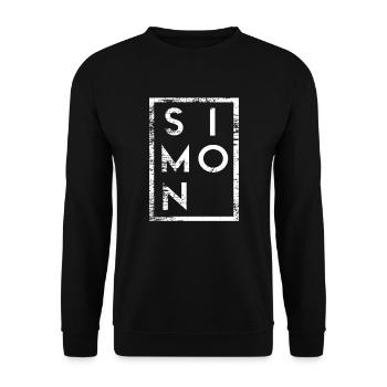 Simon Minimalismus - Unisex Pullover - Schwarz - Vorne - Alina (178cm) & Michal (187cm)