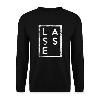 Lasse Minimalismus - Unisex Pullover - Schwarz - Vorne - Alina (178cm) & Michal (187cm)