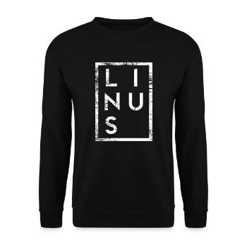 Linus Minimalismus - Unisex Pullover - Schwarz - Vorne - Alina (178cm) & Michal (187cm)