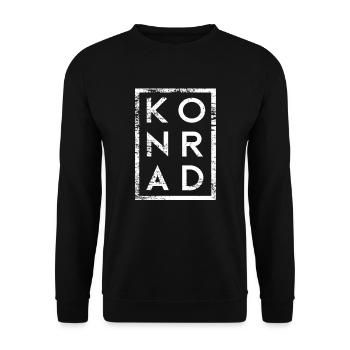 Konrad Minimalismus - Unisex Pullover - Schwarz - Vorne - Alina (178cm) & Michal (187cm)