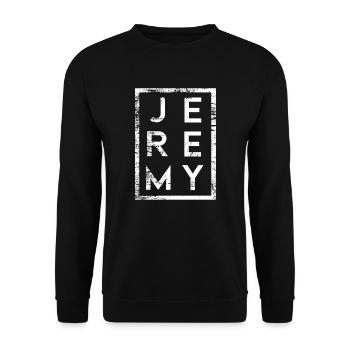 Jeremy Minimalismus - Unisex Pullover - Schwarz - Vorne - Alina (178cm) & Michal (187cm)