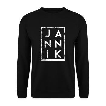 Jannik Minimalism - Unisex Sweatshirt - black - Front - Alina (178cm) & Michal (187cm)