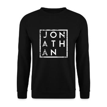 Jonathan Minimalismus - Unisex Pullover - Schwarz - Vorne - Alina (178cm) & Michal (187cm)
