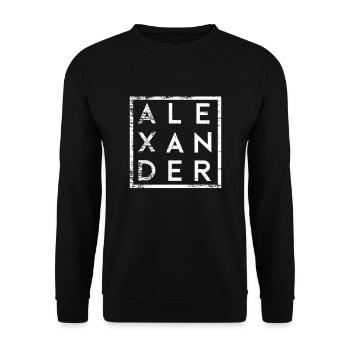 Alexander Minimalismus - Unisex Pullover - Schwarz - Vorne - Alina (178cm) & Michal (187cm)