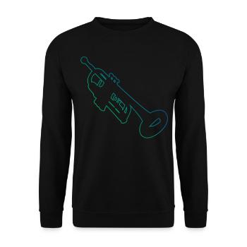 Herren Damen Trompeter Trompete Trumpet Jazz Tromp - Unisex Pullover - Schwarz - Vorne - Alina (178cm) & Michal (187cm)