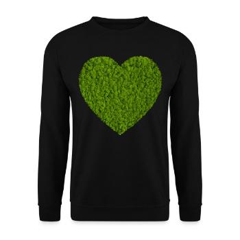 Moss Heart Nature Love - Unisex Sweatshirt - black - Front - Alina (178cm) & Michal (187cm)