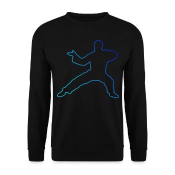 Kungfu Hommes Femmes Wushu Arts Martiaux Kung Fu - Sweat-shirt Unisexe - noir - Devant - Alina (178cm) & Michal (187cm)