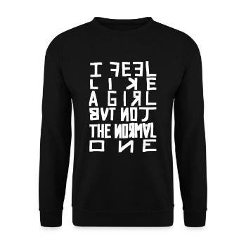Keine normales Mädchen - Unisex Pullover - Schwarz - Vorne - Alina (178cm) & Michal (187cm)