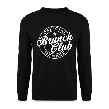 Offizielles Mitglied des Brunch Clubs - Unisex Pullover - Schwarz - Vorne - Alina (178cm) & Michal (187cm)